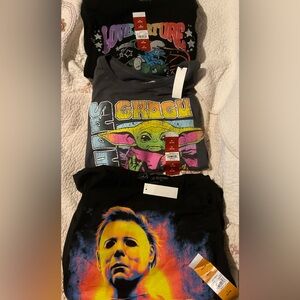 Lot of 3 Brand New Graphic T Shirts 2 mediums and a large